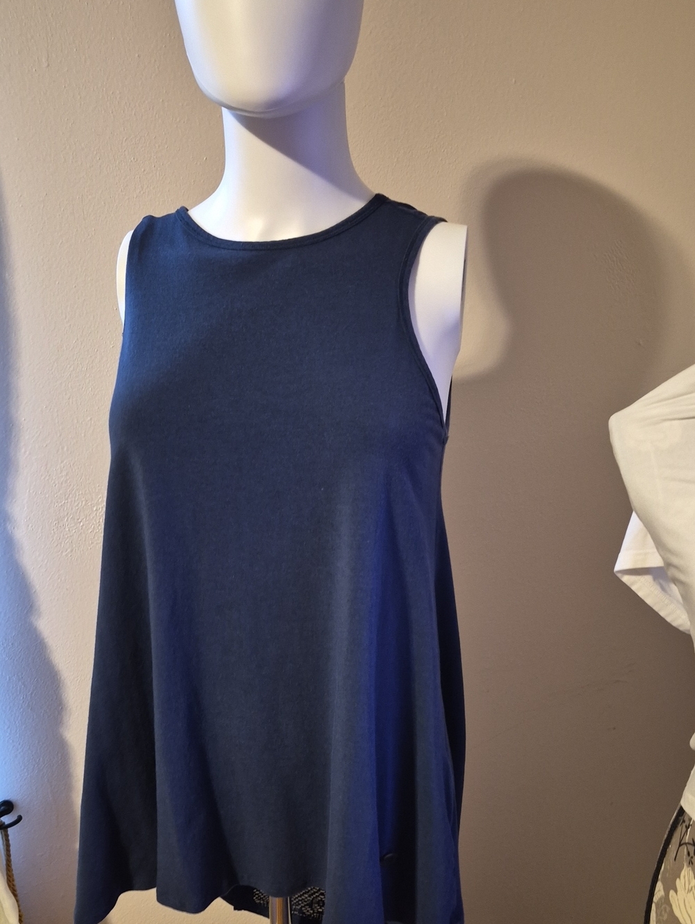 Sleeveless Navy Swing Tank Top